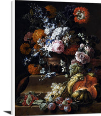 Still Life Various Flowers In A Vase Painting Gaspar Verbruggen Canvas Art Fine Art Print