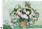 Still Life Vase With Pink Roses Painting Vincent Van Gogh Canvas Art Fine Art Print