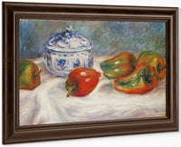 Still Life With A Blue Sugar Bowl And Peppers By Pierre Auguste Renoir Fine Art Print