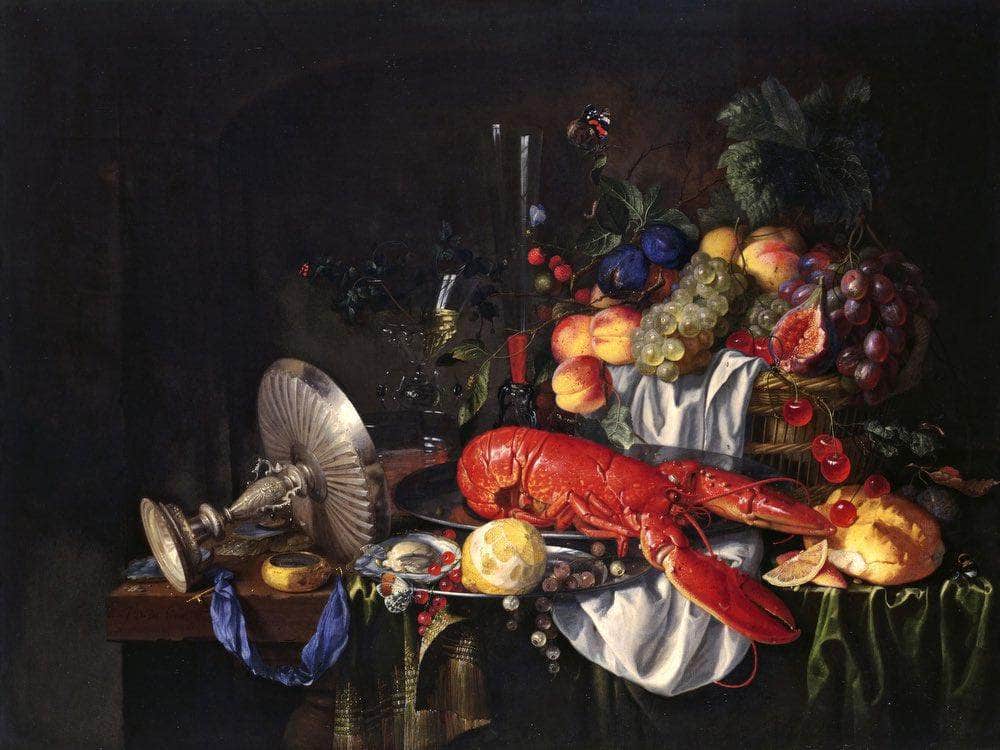 Still Life With A Lobster By Jan Davidsz De Heem Fine Art Print