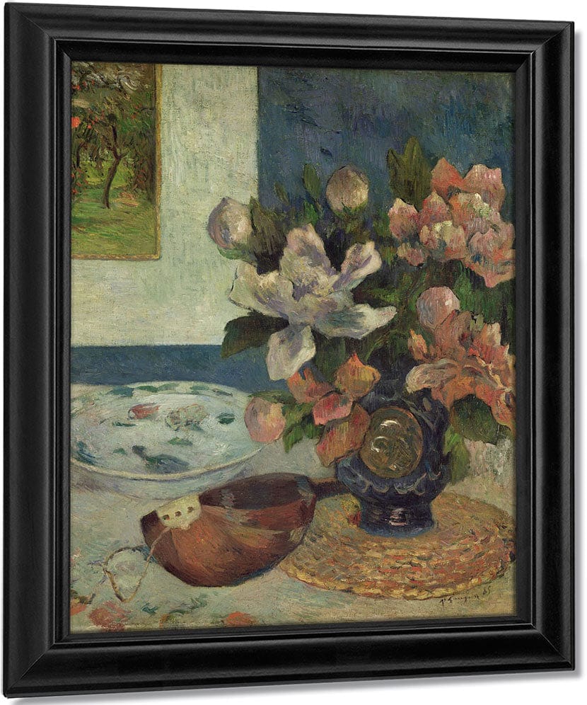 Still Life With A Mandolin By Eugene Henri Paul Gauguin Fine Art Print