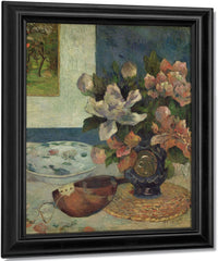 Still Life With A Mandolin By Eugene Henri Paul Gauguin Fine Art Print
