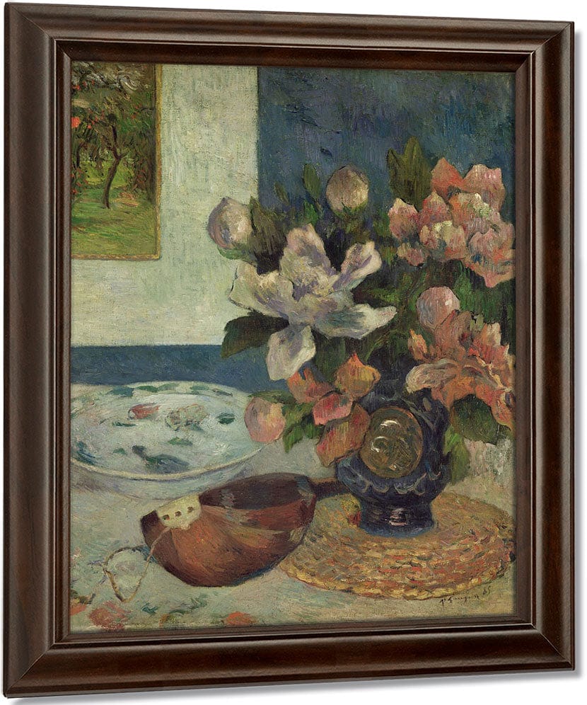 Still Life With A Mandolin By Eugene Henri Paul Gauguin Fine Art Print