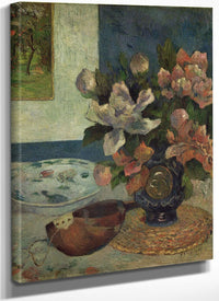 Still Life With A Mandolin By Eugene Henri Paul Gauguin Fine Art Print