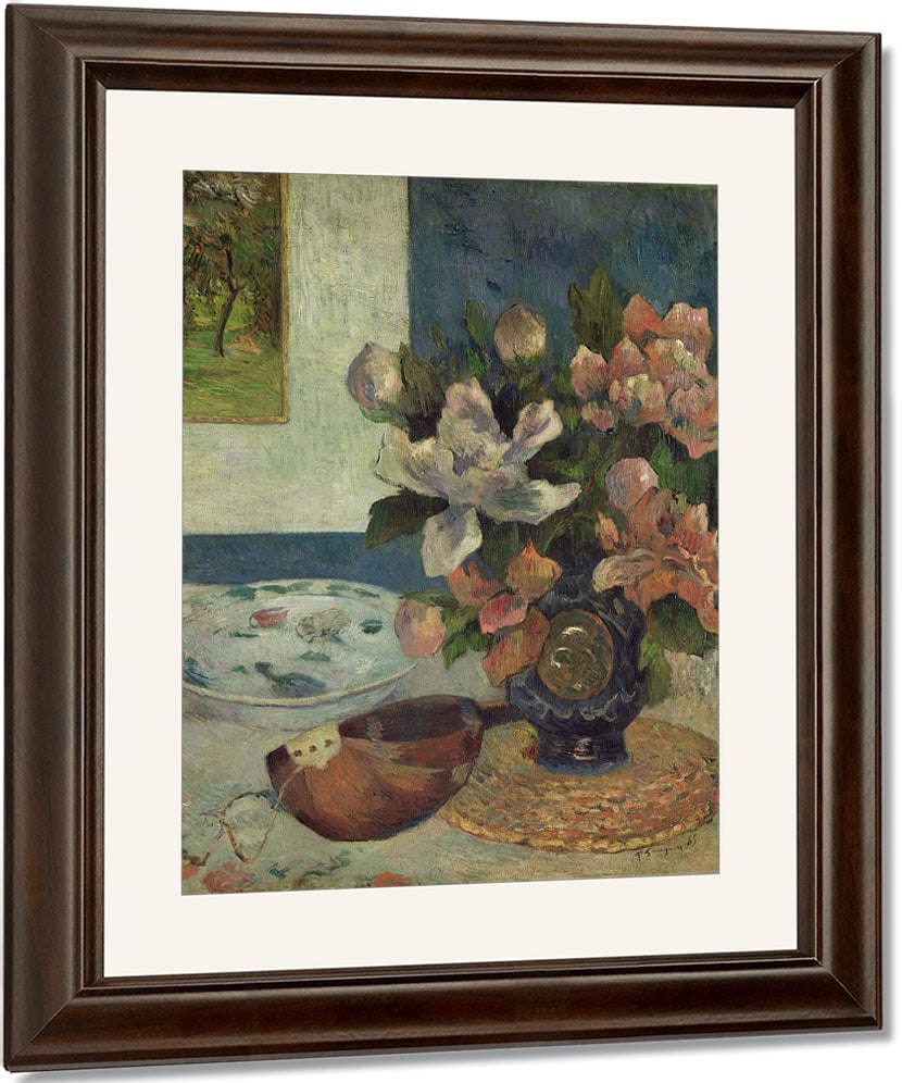 Still Life With A Mandolin By Eugene Henri Paul Gauguin Fine Art Print