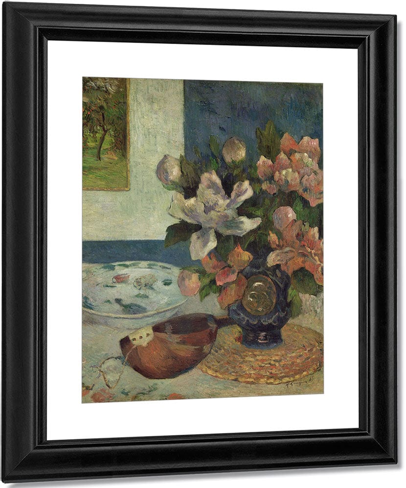 Still Life With A Mandolin By Eugene Henri Paul Gauguin Fine Art Print