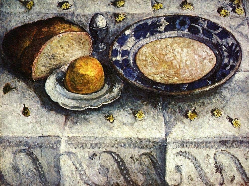 Still Life With A Plate Of Milk By Paula Modersohn Becker Fine Art Print