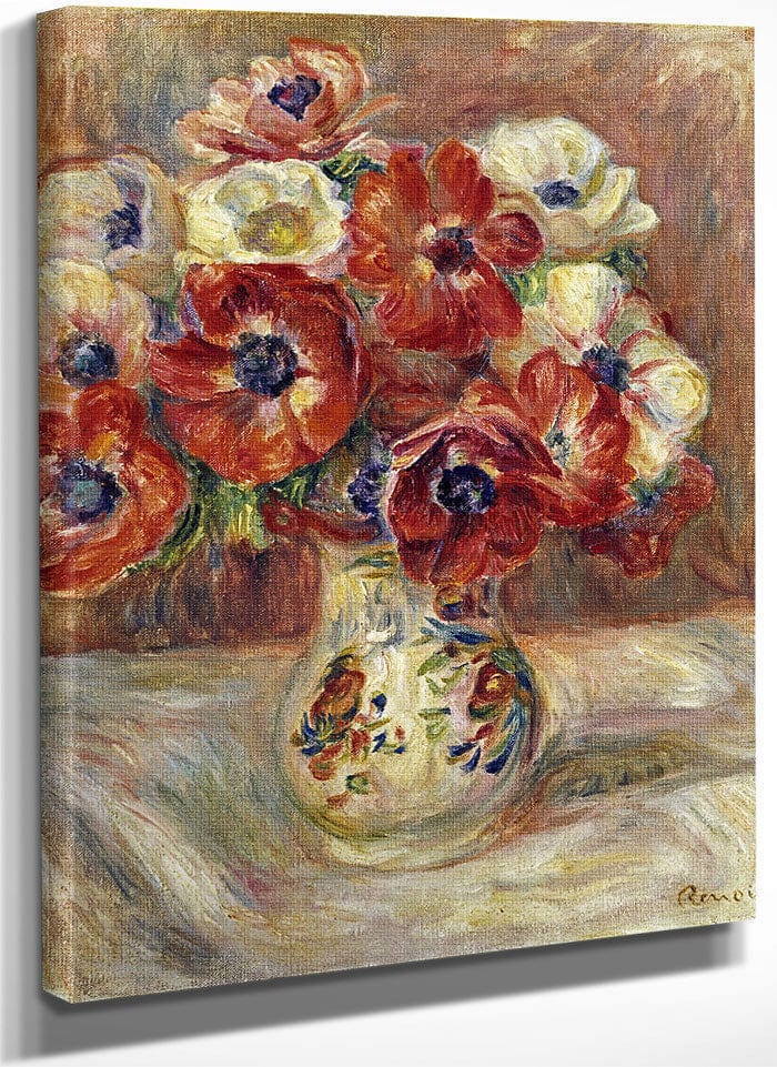 Still Life With Anemones By Pierre Auguste Renoir Fine Art Print