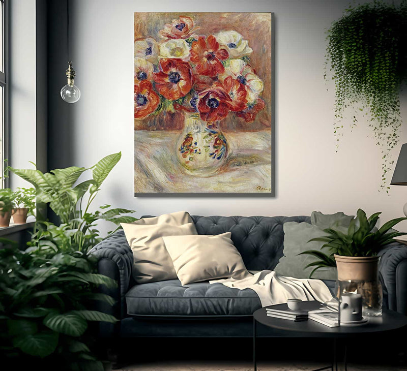 Still Life With Anemones By Pierre Auguste Renoir Fine Art Print