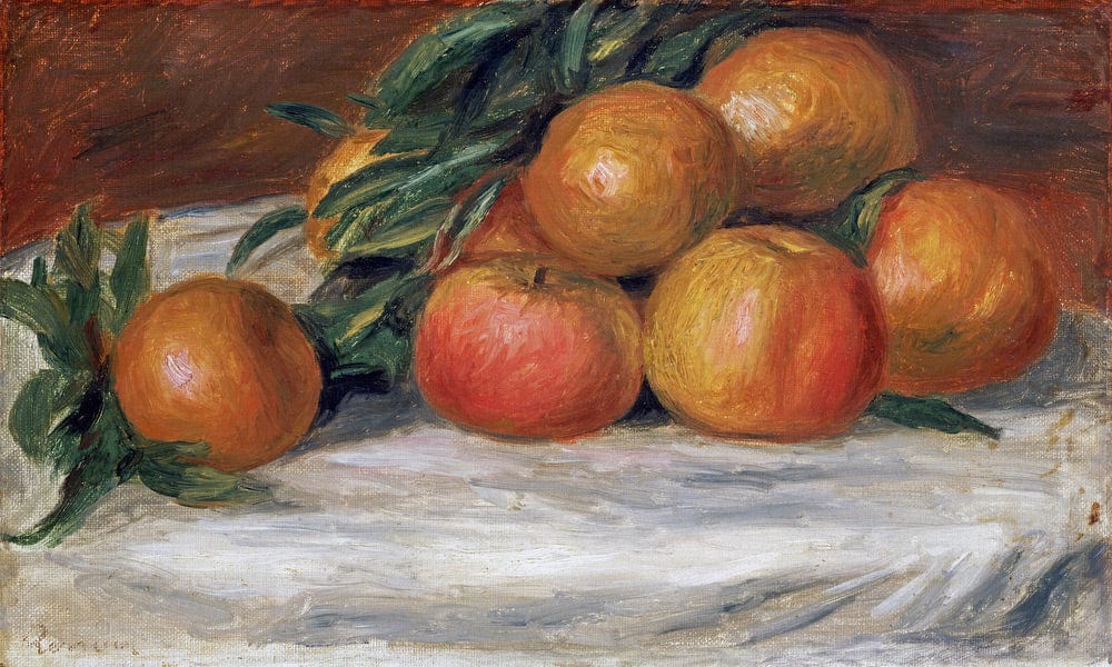 Still Life With Apples And Oranges By Pierre Auguste Renoir Fine Art Print