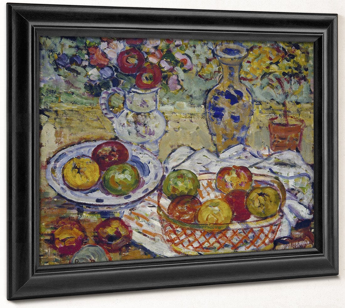 Still Life With Apples And Vase By Maurice Brazil Prendergast Fine Art Print