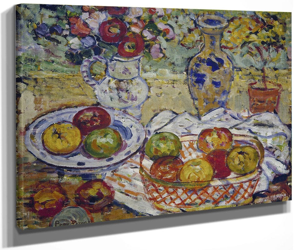 Still Life With Apples And Vase By Maurice Brazil Prendergast Fine Art Print