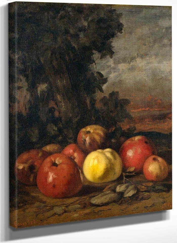 Still Life With Apples By Gusave Courbet Fine Art Print