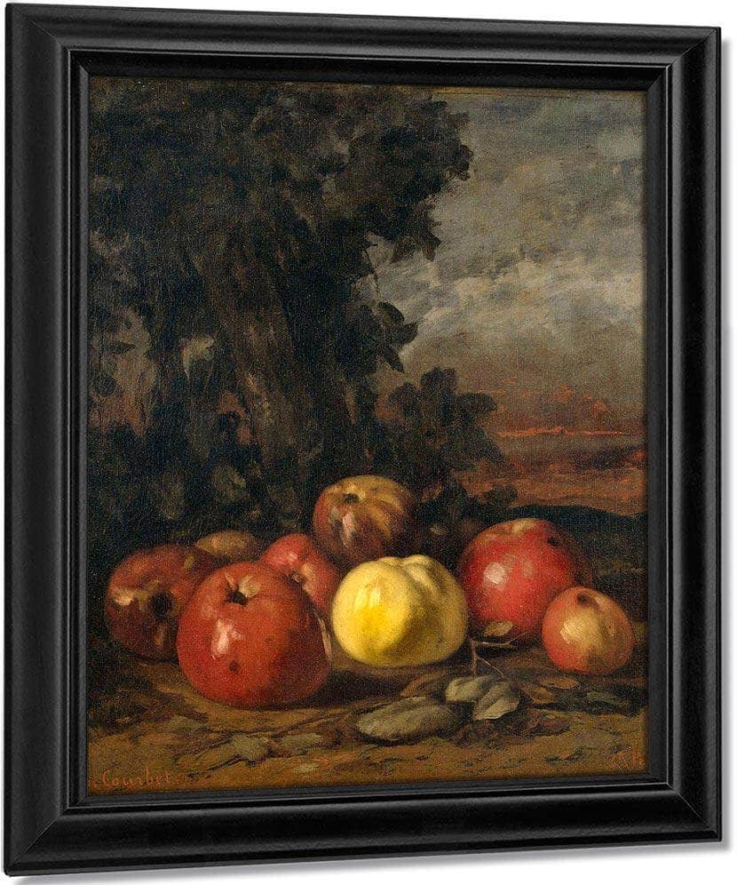 Still Life With Apples By Gusave Courbet Fine Art Print