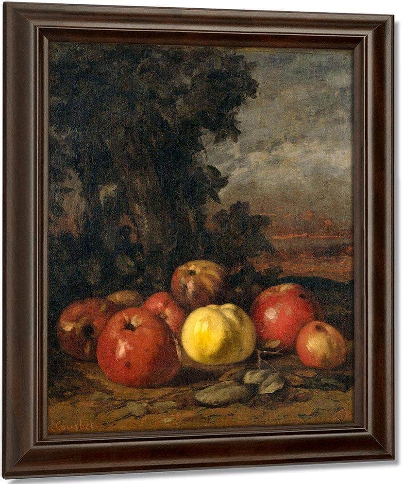 Still Life With Apples By Gusave Courbet Fine Art Print