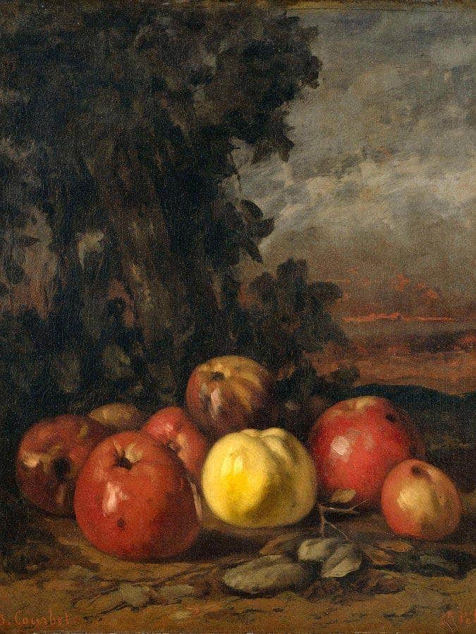 Still Life With Apples By Gusave Courbet Fine Art Print