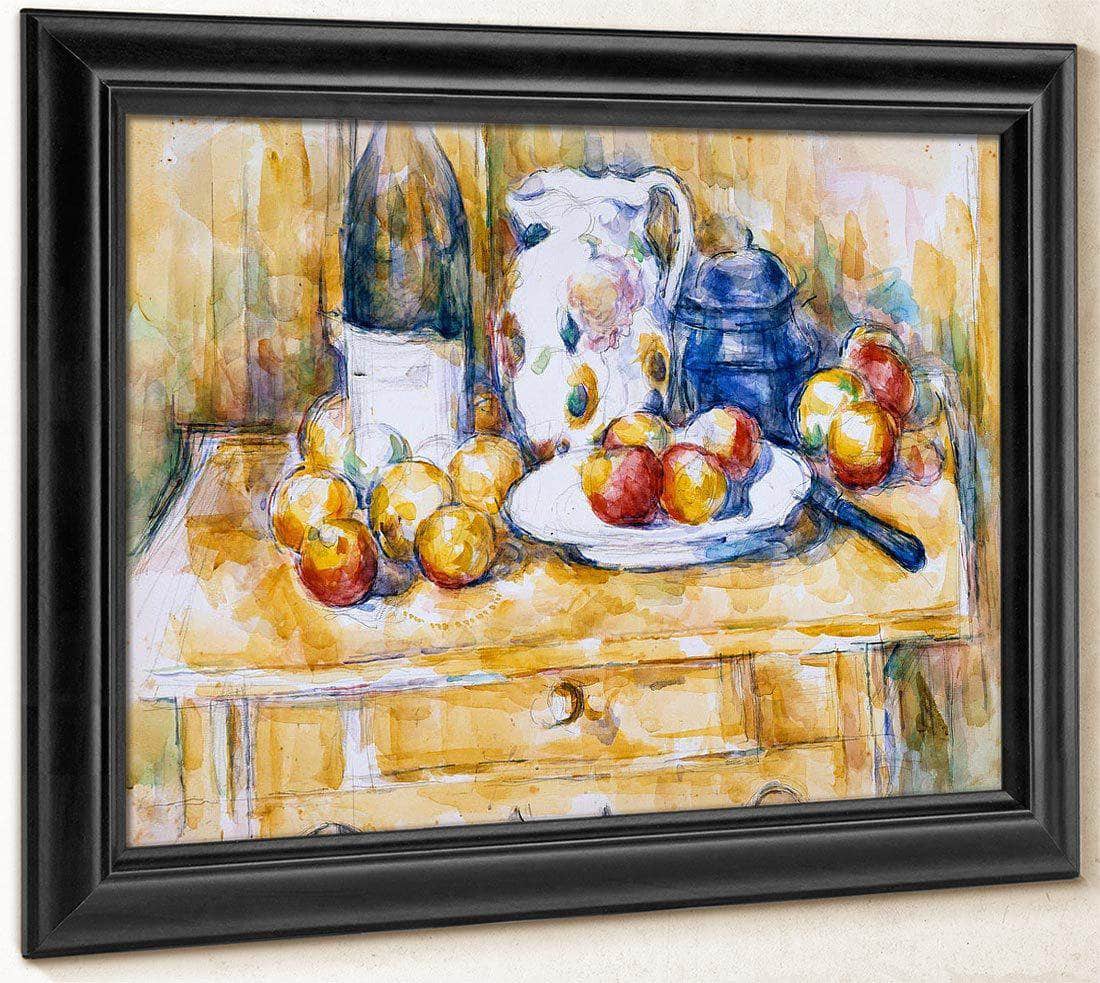 Still Life With Apples On A Sideboard By Cezanne Paul Fine Art Print