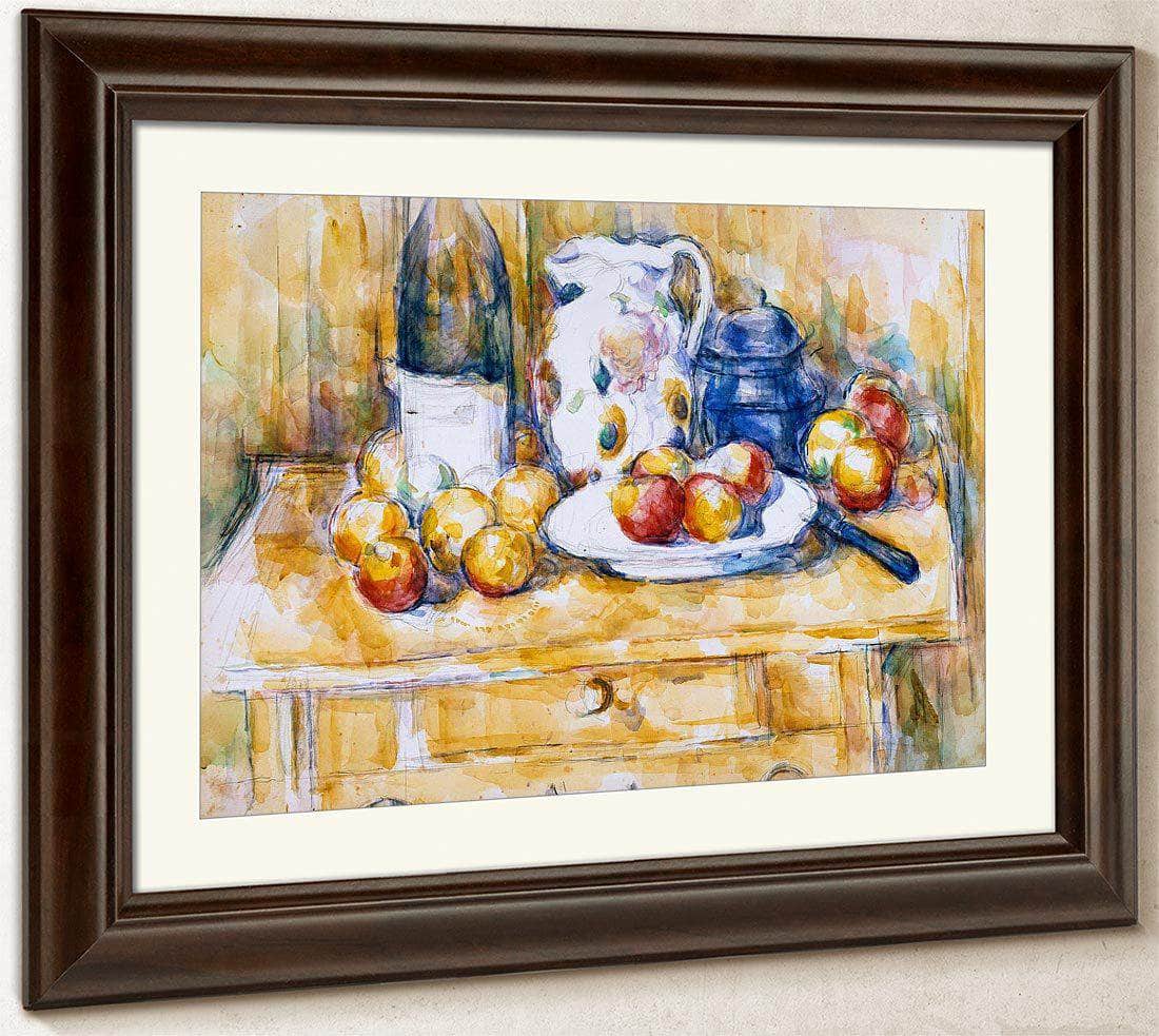 Still Life With Apples On A Sideboard By Cezanne Paul Fine Art Print
