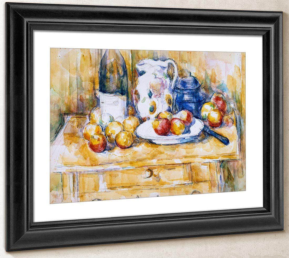 Still Life With Apples On A Sideboard By Cezanne Paul Fine Art Print