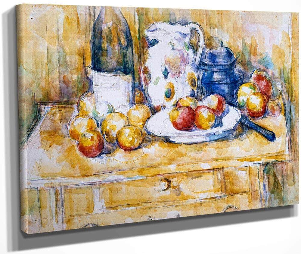 Still Life With Apples On A Sideboard By Cezanne Paul Fine Art Print