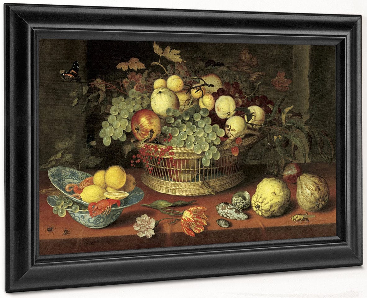 Still Life With Basket Of Fruit By Balthasar Van Der Ast Fine Art Print