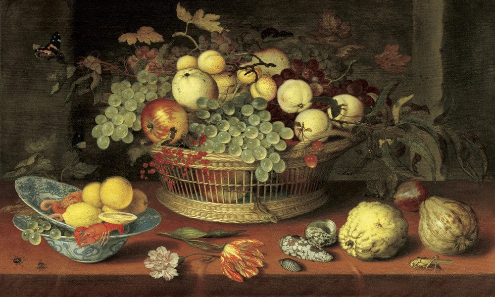 Still Life With Basket Of Fruit By Balthasar Van Der Ast Fine Art Print