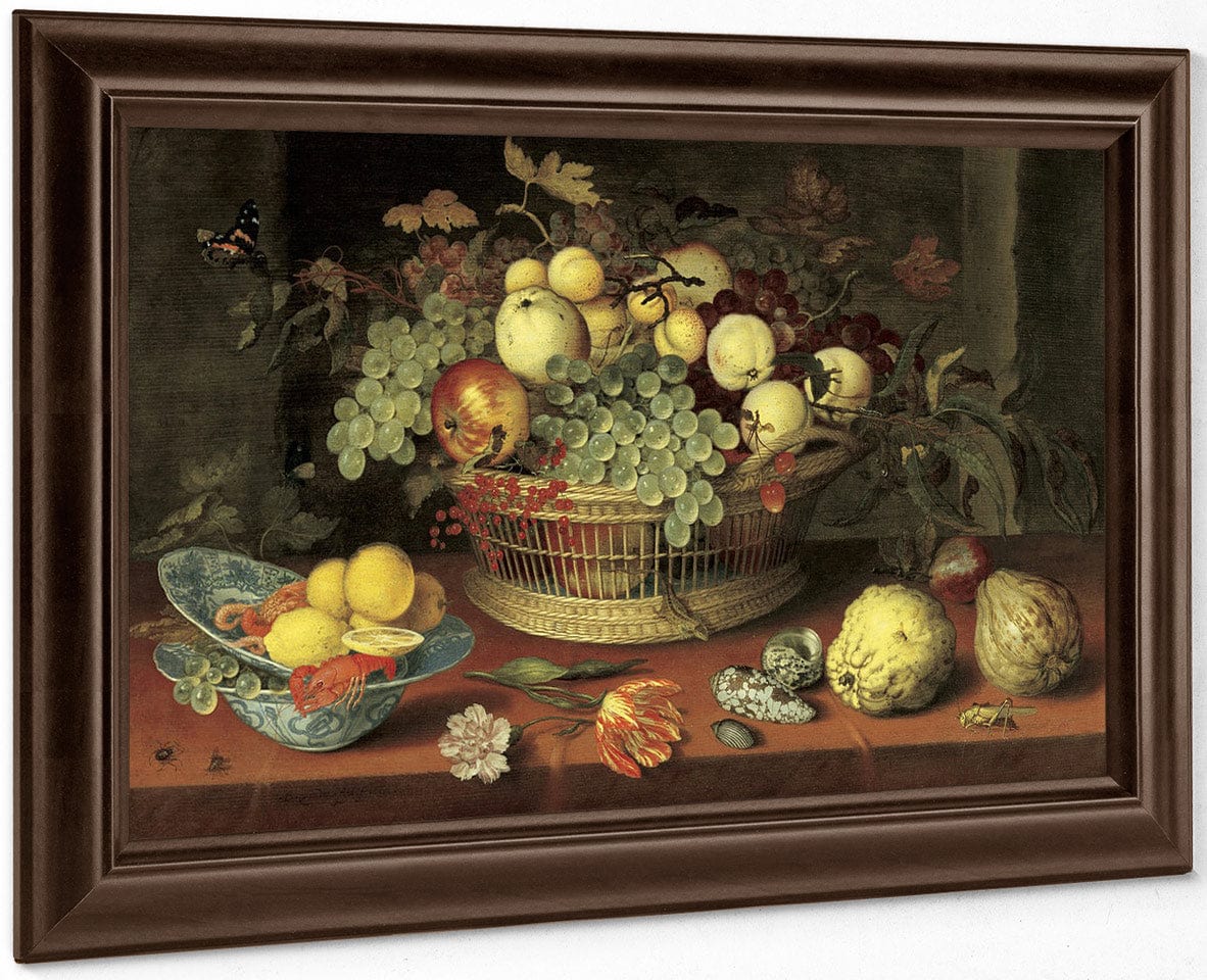Still Life With Basket Of Fruit By Balthasar Van Der Ast Fine Art Print