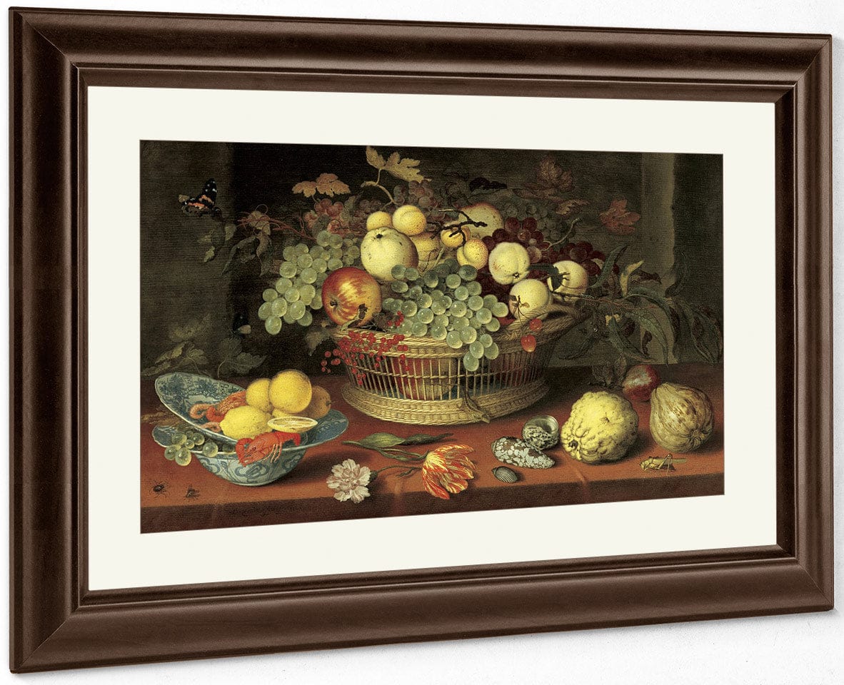 Still Life With Basket Of Fruit By Balthasar Van Der Ast Fine Art Print