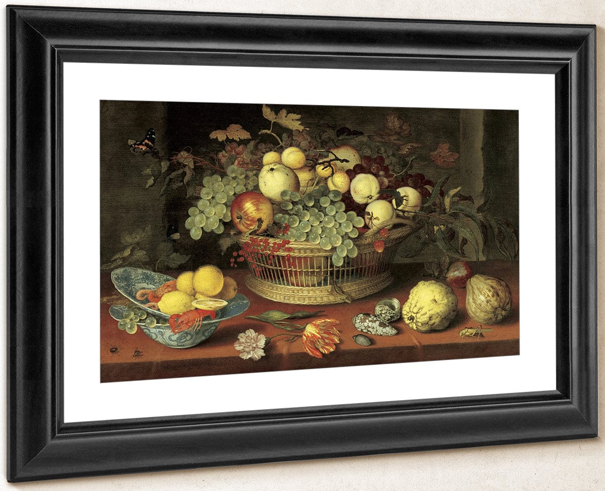 Still Life With Basket Of Fruit By Balthasar Van Der Ast Fine Art Print