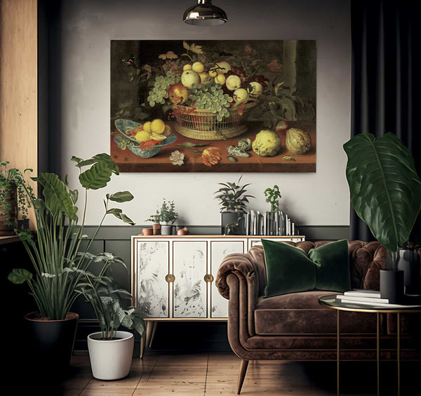 Still Life With Basket Of Fruit By Balthasar Van Der Ast Fine Art Print