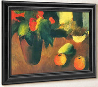 Still Life With Begonisas Apples And Pear By August Macke Fine Art Print