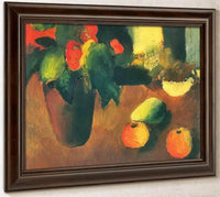 Still Life With Begonisas Apples And Pear By August Macke Fine Art Print