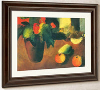 Still Life With Begonisas Apples And Pear By August Macke Fine Art Print