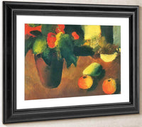 Still Life With Begonisas Apples And Pear By August Macke Fine Art Print