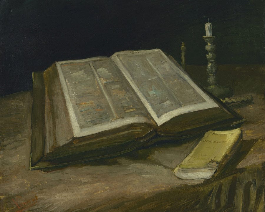 Still Life With Bible By Vincent Van Gogh Fine Art Print