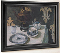 Still Life With Blue And White Porcelain Tea Set By Paula Modersohn Becker Fine Art Print