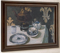 Still Life With Blue And White Porcelain Tea Set By Paula Modersohn Becker Fine Art Print