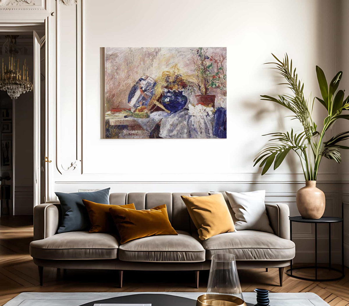 Still Life With Blue Vase And Fan By James Ensor Fine Art Print