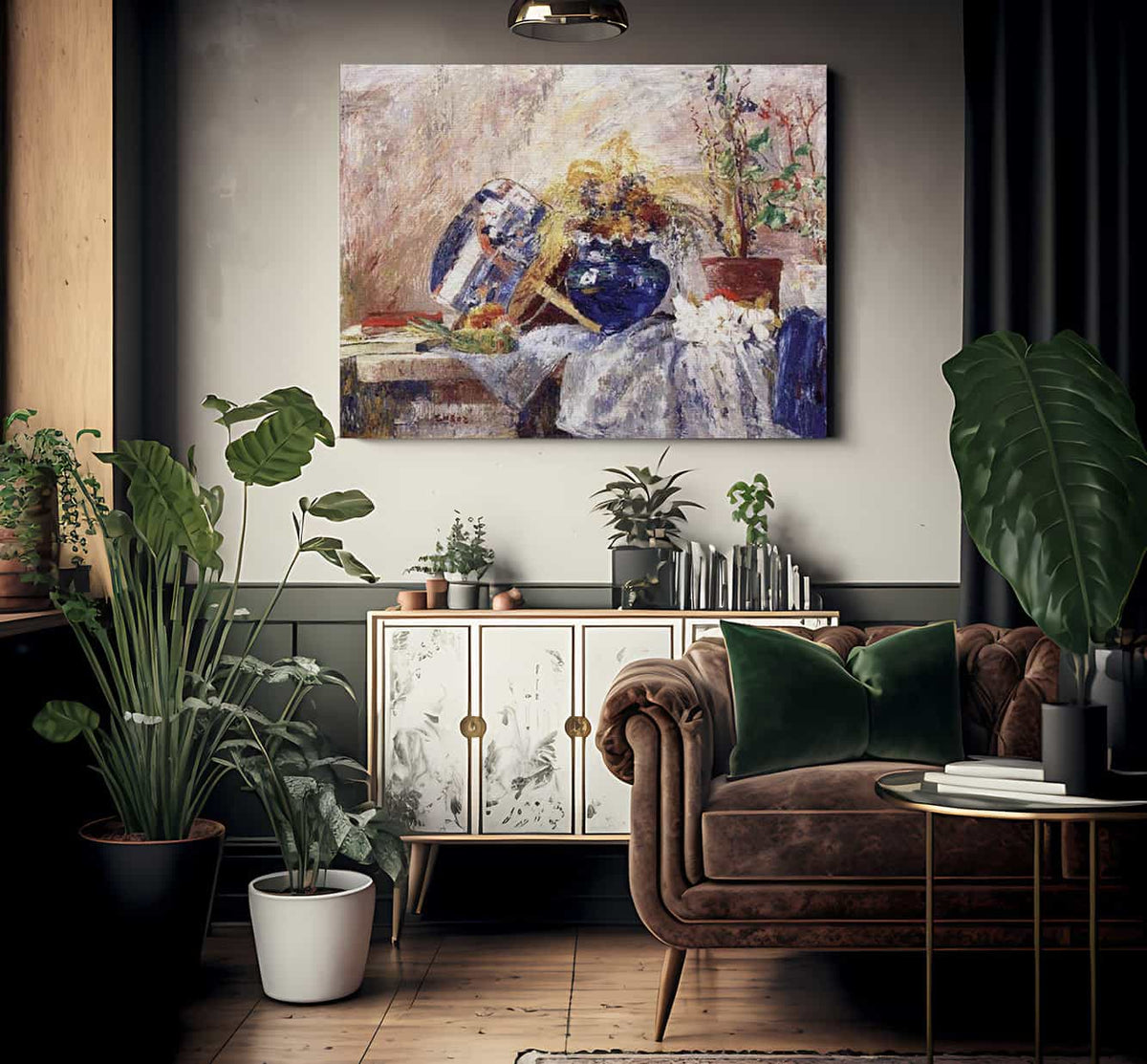 Still Life With Blue Vase And Fan By James Ensor Fine Art Print