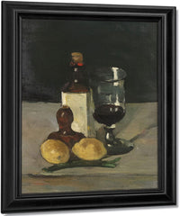 Still Life With Bottle, Glass, And Lemons By Paul Cezanne Fine Art Print