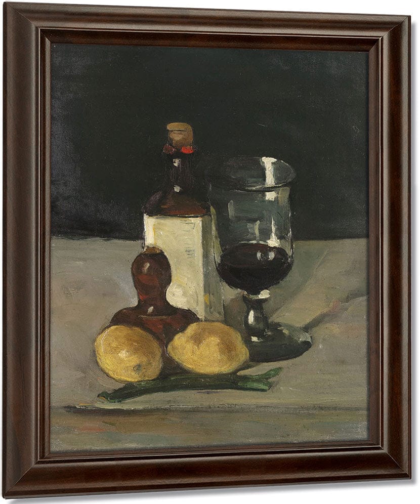 Still Life With Bottle, Glass, And Lemons By Paul Cezanne Fine Art Print