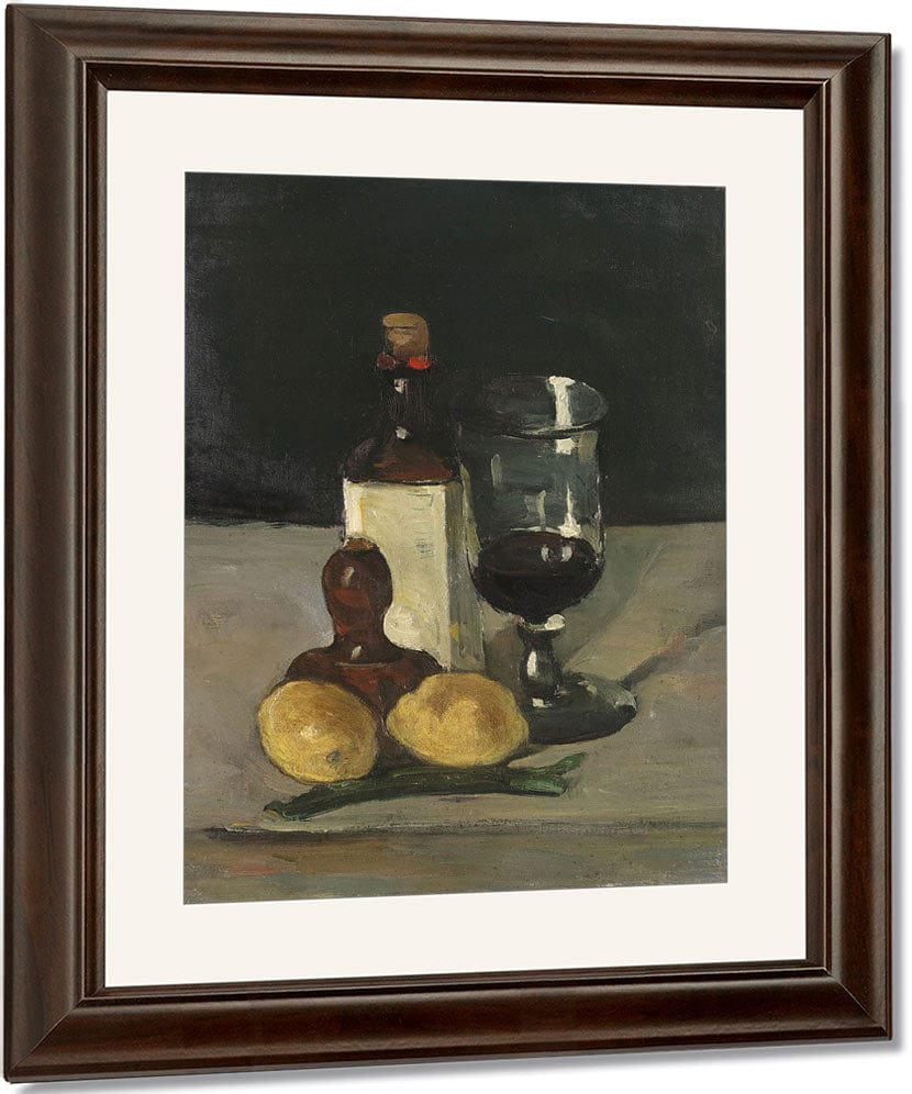 Still Life With Bottle, Glass, And Lemons By Paul Cezanne Fine Art Print