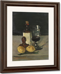 Still Life With Bottle, Glass, And Lemons By Paul Cezanne Fine Art Print