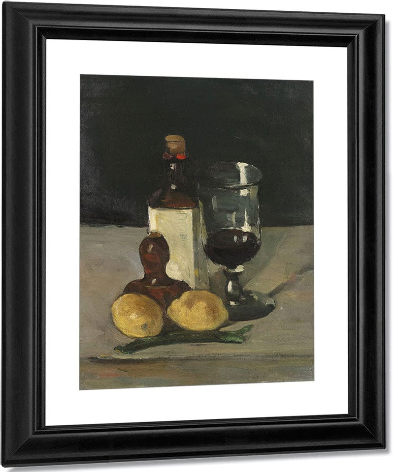 Still Life With Bottle, Glass, And Lemons By Paul Cezanne Fine Art Print