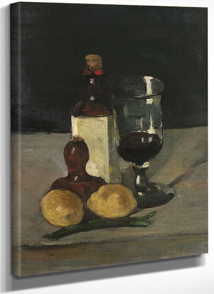 Still Life With Bottle, Glass, And Lemons By Paul Cezanne Fine Art Print