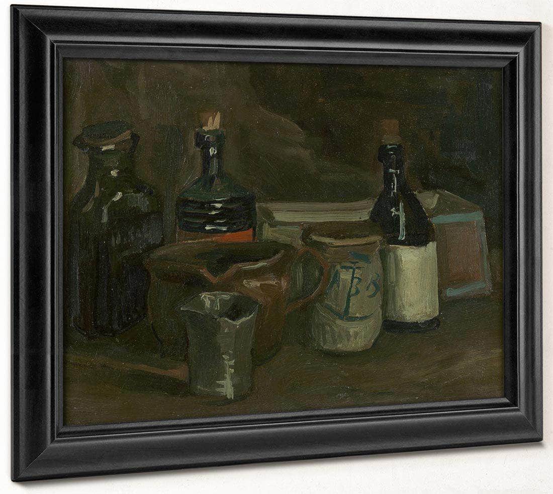 Still Life With Bottles And Earthenware By Vincent Van Gogh Fine Art Print