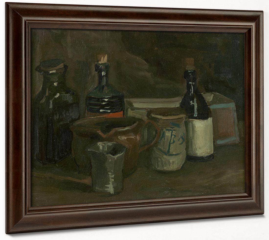 Still Life With Bottles And Earthenware By Vincent Van Gogh Fine Art Print