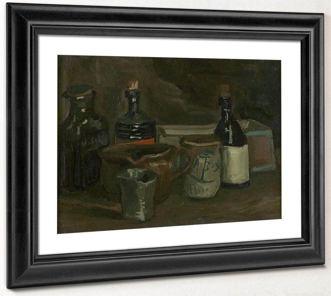 Still Life With Bottles And Earthenware By Vincent Van Gogh Fine Art Print