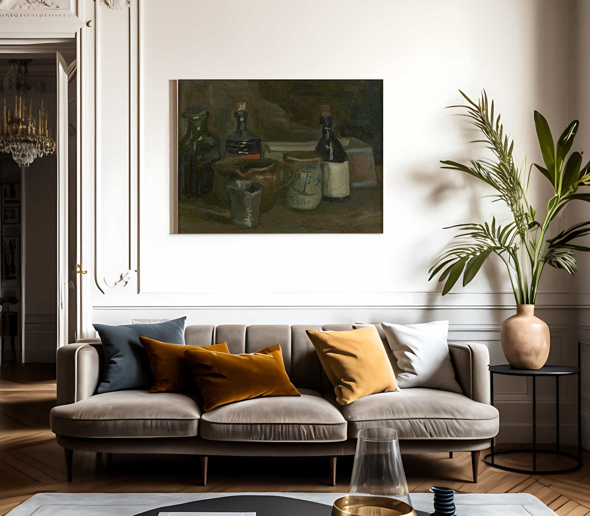 Still Life With Bottles And Earthenware By Vincent Van Gogh Fine Art Print