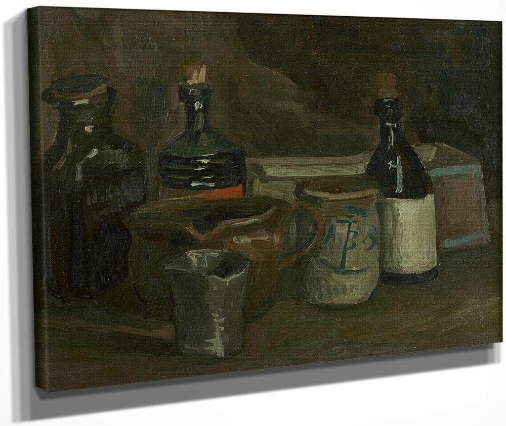 Still Life With Bottles And Earthenware By Vincent Van Gogh Fine Art Print